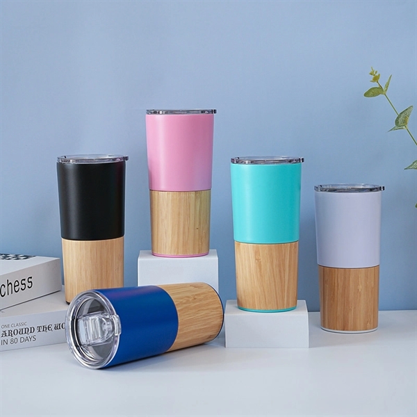 20 Oz. Bamboo Base Vacuum Insulated Tumbler
