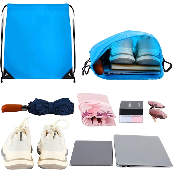 Polyester Drawstring Backpack for Gym Traveling - Polyester Drawstring Backpack for Gym Traveling - Image 1 of 4