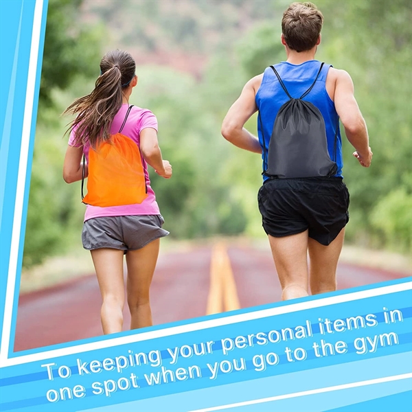 Polyester Drawstring Backpack for Gym Traveling - Polyester Drawstring Backpack for Gym Traveling - Image 3 of 4