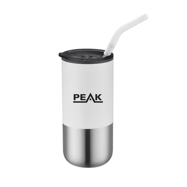16 Oz. Double Wall Tumbler with Straw - 16 Oz. Double Wall Tumbler with Straw - Image 1 of 6