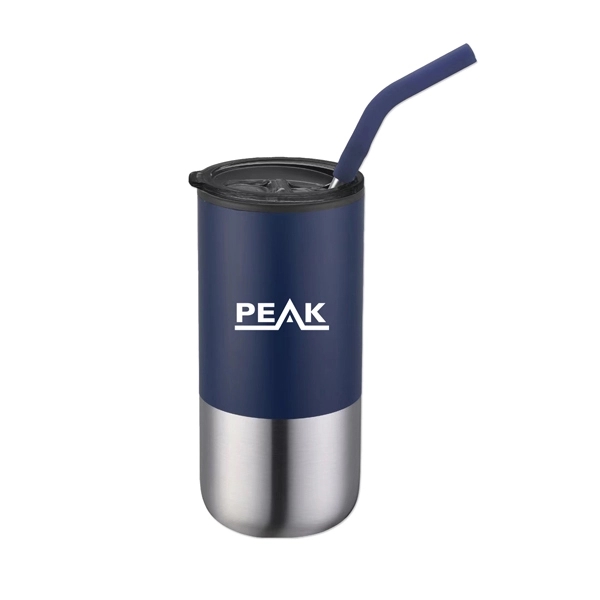 16 Oz. Double Wall Tumbler with Straw - 16 Oz. Double Wall Tumbler with Straw - Image 2 of 6