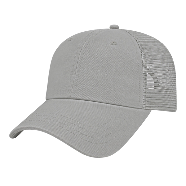 Value Washed Chino Twill Mesh Back Cap - Value Washed Chino Twill Mesh Back Cap - Image 2 of 7