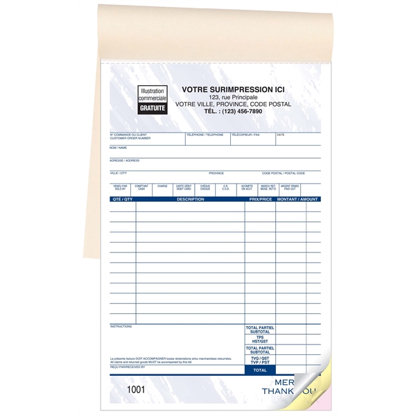 Bilingual Sales Receipt Books - Large, French - Bilingual Sales Receipt Books - Large, French - Image 0 of 1