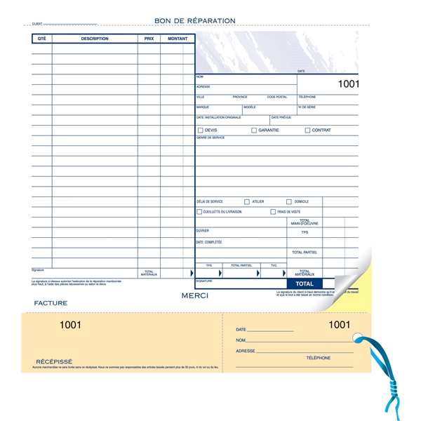 Large Service Order, French - Large Service Order, French - Image 0 of 0