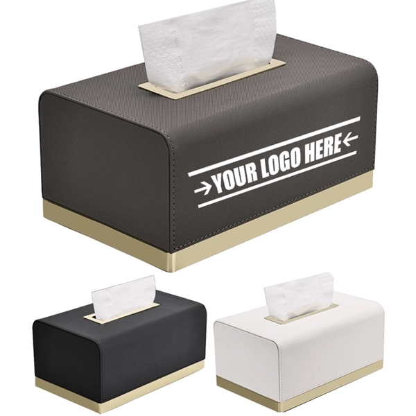 Leather Tissue Box Holder - Leather Tissue Box Holder - Image 0 of 4