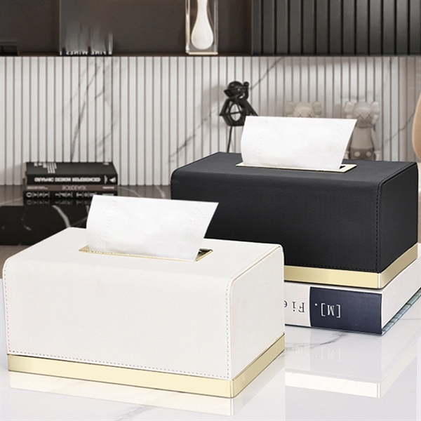 Leather Tissue Box Holder - Leather Tissue Box Holder - Image 1 of 4