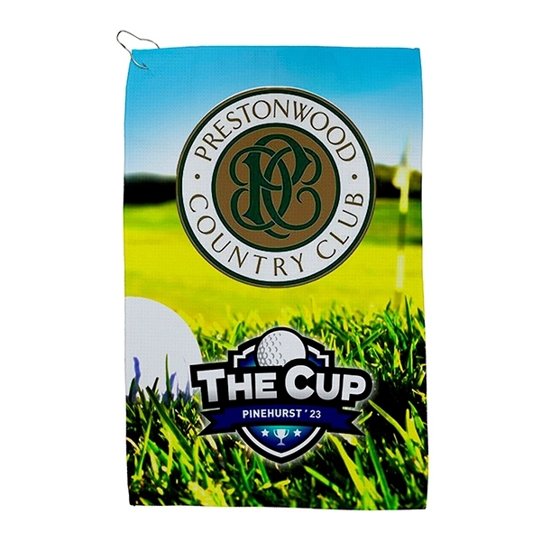 FullColor Waffle Weave Golf Towel - FullColor Waffle Weave Golf Towel - Image 1 of 15