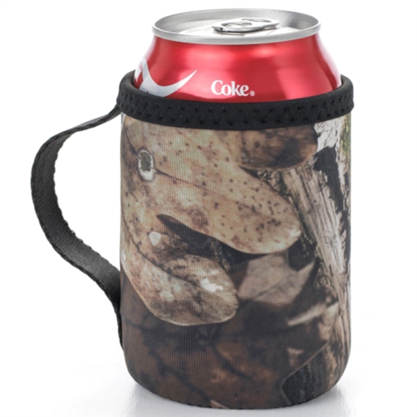 12 Oz. Neoprene collapsible camo Can Cooler w/ Strap Handle - 12 Oz. Neoprene collapsible camo Can Cooler w/ Strap Handle - Image 8 of 12