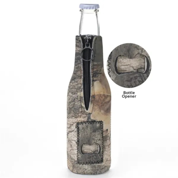 12 Oz. Neoprene collapsible camo Bottle Cooler w/ Opener - 12 Oz. Neoprene collapsible camo Bottle Cooler w/ Opener - Image 14 of 19
