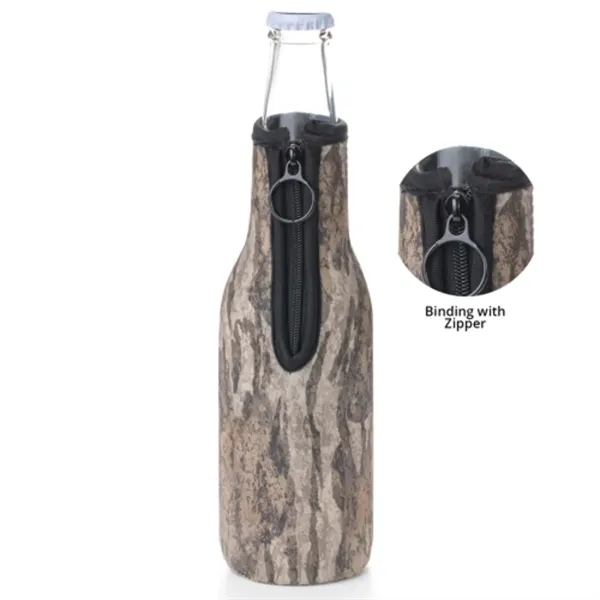 12 Oz. Neoprene collapsible camo Bottle Cooler w/ Opener - 12 Oz. Neoprene collapsible camo Bottle Cooler w/ Opener - Image 8 of 19