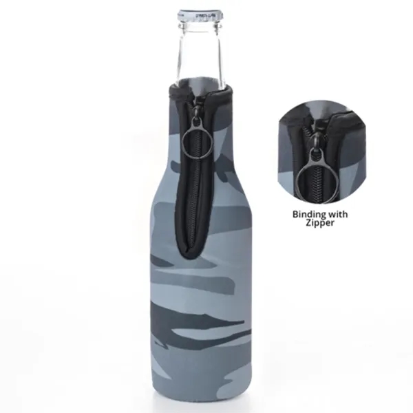 12 Oz. Neoprene collapsible camo Bottle Cooler w/ Opener - 12 Oz. Neoprene collapsible camo Bottle Cooler w/ Opener - Image 10 of 19