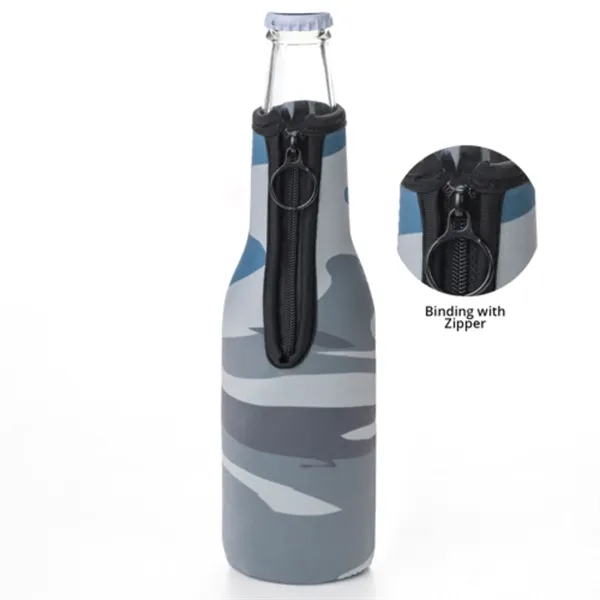 12 Oz. Neoprene collapsible camo Bottle Cooler w/ Opener - 12 Oz. Neoprene collapsible camo Bottle Cooler w/ Opener - Image 12 of 19