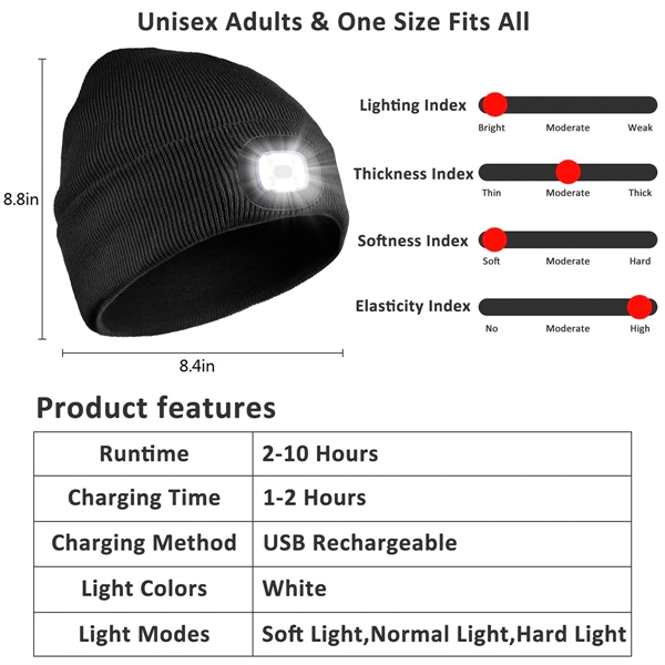 Bluetooth Beanie Hat With Light - Bluetooth Beanie Hat With Light - Image 5 of 7