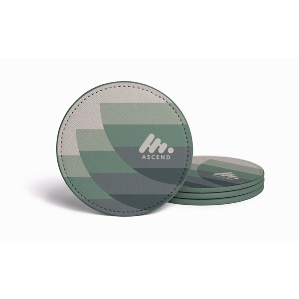 LVL Vegan Leather Coaster Set - LVL Vegan Leather Coaster Set - Image 2 of 4