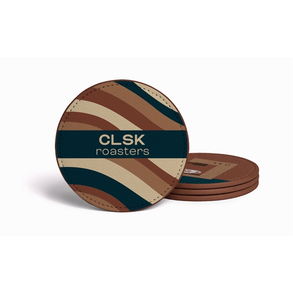 LVL Vegan Leather Coaster Set - LVL Vegan Leather Coaster Set - Image 4 of 4