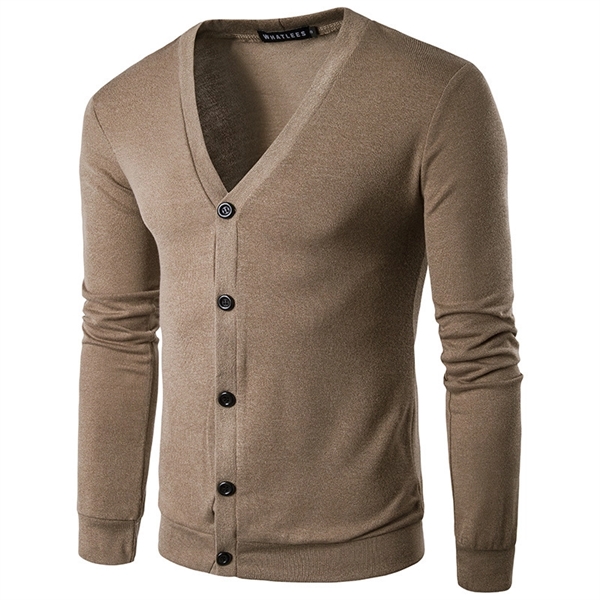 Men's V-Neck Button Cardigan Sweater - Men's V-Neck Button Cardigan Sweater - Image 1 of 1