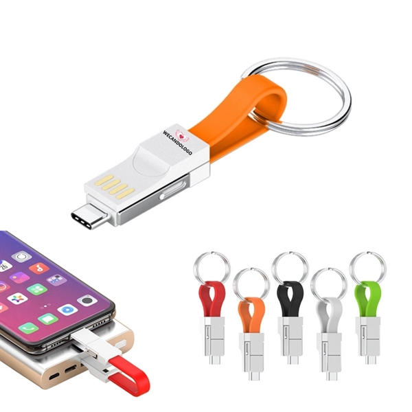 3 in 1 Portable Magnetic Charging Cable Keychain - 3 in 1 Portable Magnetic Charging Cable Keychain - Image 0 of 1