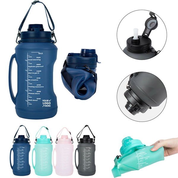 Foldable Silicone Water Bottle - Foldable Silicone Water Bottle - Image 0 of 5
