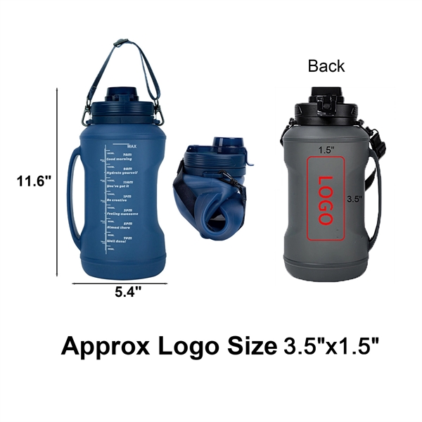 Foldable Silicone Water Bottle - Foldable Silicone Water Bottle - Image 1 of 5