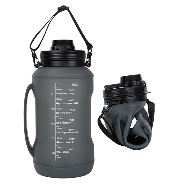Foldable Silicone Water Bottle - Foldable Silicone Water Bottle - Image 2 of 5