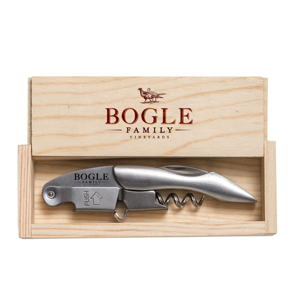 Prestige Corkscrew by Coutale Sommelier in Pinewood Crate - Prestige Corkscrew by Coutale Sommelier in Pinewood Crate - Image 1 of 3
