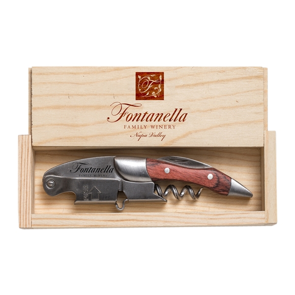 Prestige Corkscrew by Coutale Sommelier in Pinewood Crate - Prestige Corkscrew by Coutale Sommelier in Pinewood Crate - Image 3 of 3
