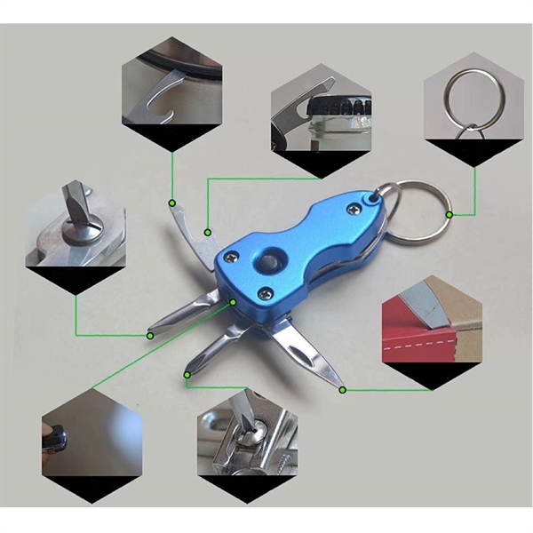 Keychain Pocket Knife EDC Multitool with LED light - Keychain Pocket Knife EDC Multitool with LED light - Image 2 of 2