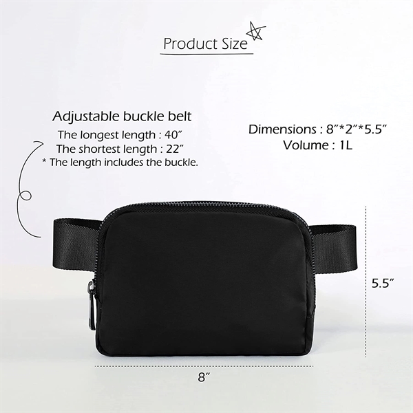 Unisex Mini Belt Bag with Adjustable Strap Small Waist Pouch - Unisex Mini Belt Bag with Adjustable Strap Small Waist Pouch - Image 3 of 5