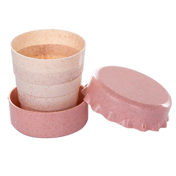 Wheat Plastic Folding Telescopic Water Cups - Wheat Plastic Folding Telescopic Water Cups - Image 1 of 1