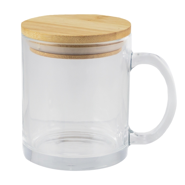 11oz Glass Mug/bamboo Lid - 11oz Glass Mug/bamboo Lid - Image 1 of 2