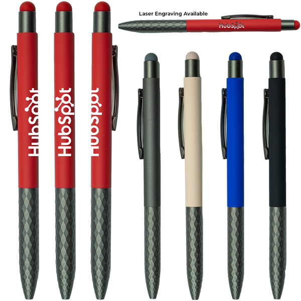 Soft Touch Aluminum Stylus Pen W/ Plastic Grip - Soft Touch Aluminum Stylus Pen W/ Plastic Grip - Image 0 of 5