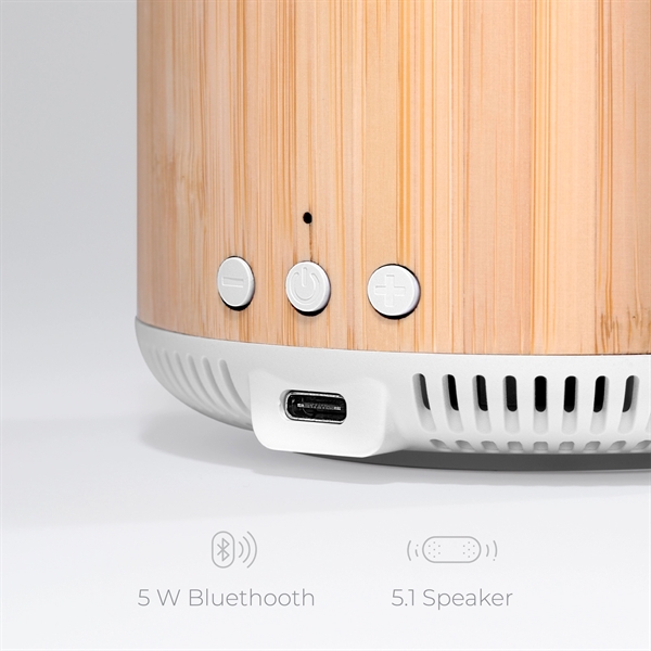 Bamboo 15W Qi Charging Wireless Speaker and Phone Stand - Bamboo 15W Qi Charging Wireless Speaker and Phone Stand - Image 3 of 3