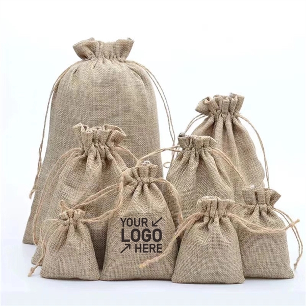 Small Jute Gift Drawstring Bag - Small Jute Gift Drawstring Bag - Image 0 of 2