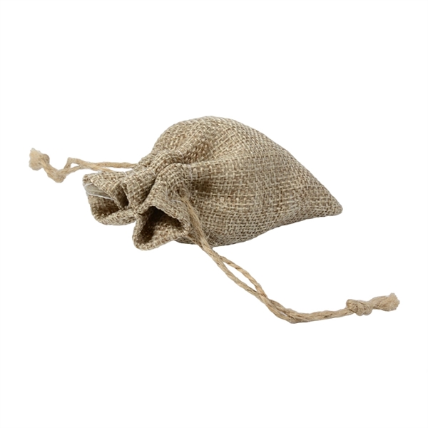 Small Jute Gift Drawstring Bag - Small Jute Gift Drawstring Bag - Image 1 of 2