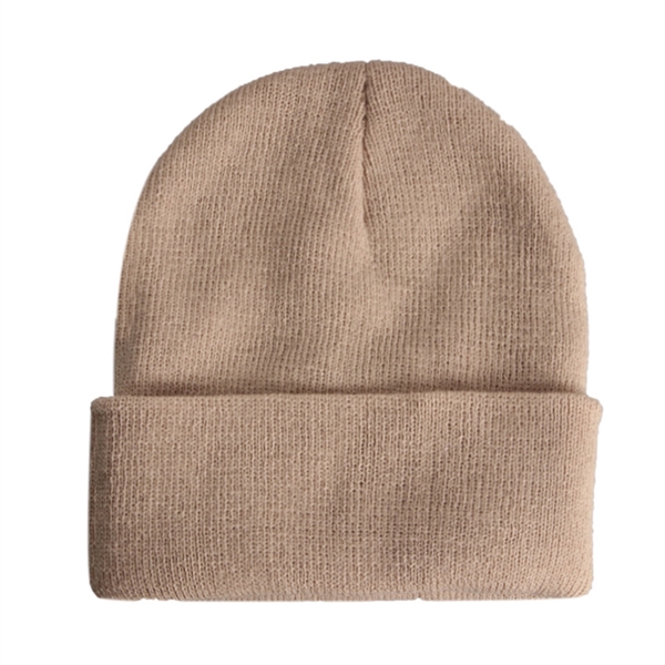 Knit Beanie Hat With Cuff - Knit Beanie Hat With Cuff - Image 14 of 15