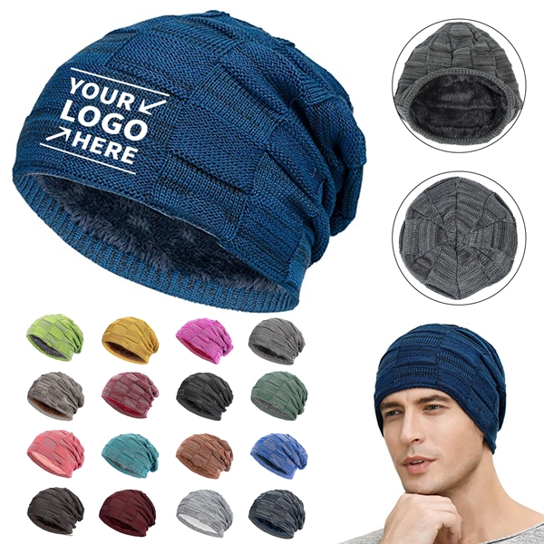 Lined Warm Thick Knit Beanie - Lined Warm Thick Knit Beanie - Image 0 of 7