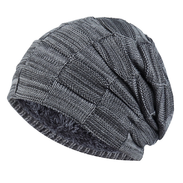 Lined Warm Thick Knit Beanie - Lined Warm Thick Knit Beanie - Image 6 of 7