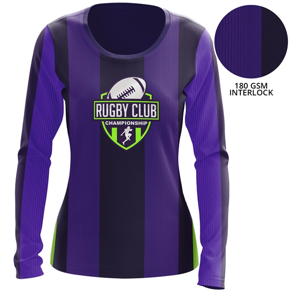 Women's 180 GSM Poly Interlock Long Sleeve T-Shirt - Women's 180 GSM Poly Interlock Long Sleeve T-Shirt - Image 0 of 1