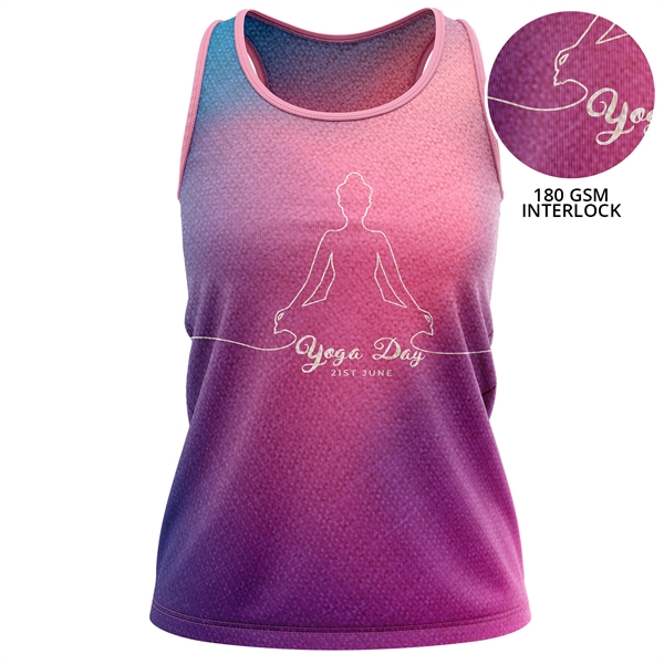 Women's 180 GSM Poly Interlock Sublimation Tank Tops - Women's 180 GSM Poly Interlock Sublimation Tank Tops - Image 0 of 1