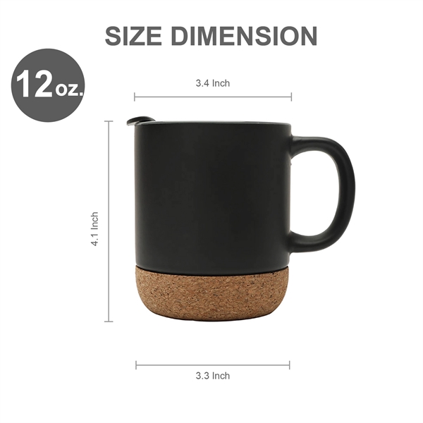 12 oz. Cork Base Dishwasher-Safe Coffee Mug w/ Lid & Handle - 12 oz. Cork Base Dishwasher-Safe Coffee Mug w/ Lid & Handle - Image 1 of 10