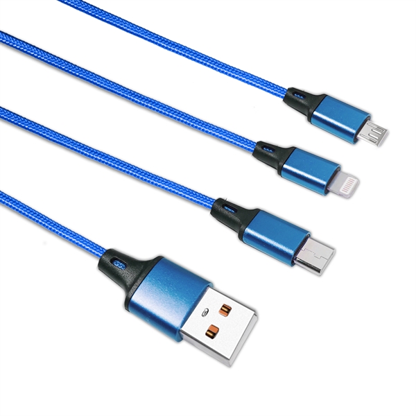 Taft Avenue 3 in 1 Nylon Braided Charging Cable - Taft Avenue 3 in 1 Nylon Braided Charging Cable - Image 2 of 15