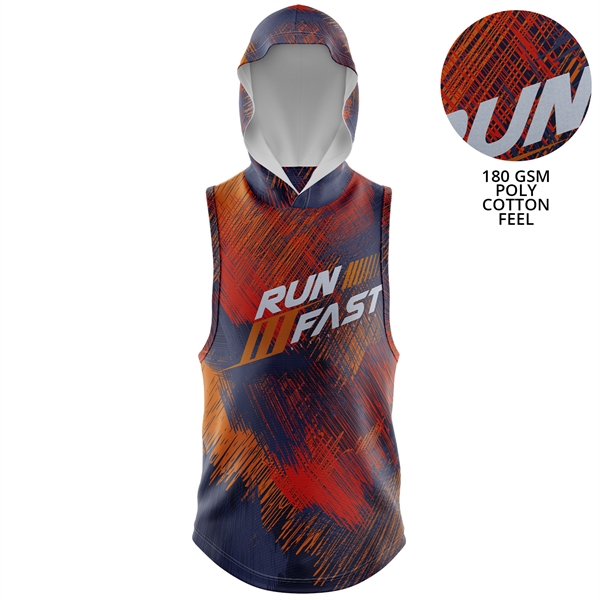 Unisex 180G Cotton Feel Jersey Knit Soft Sleeveless Hoodie - Unisex 180G Cotton Feel Jersey Knit Soft Sleeveless Hoodie - Image 0 of 5