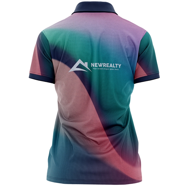 Women's 180 GSM Jersey Knit Cotton Feel  Polo T-Shirt - Women's 180 GSM Jersey Knit Cotton Feel  Polo T-Shirt - Image 1 of 3