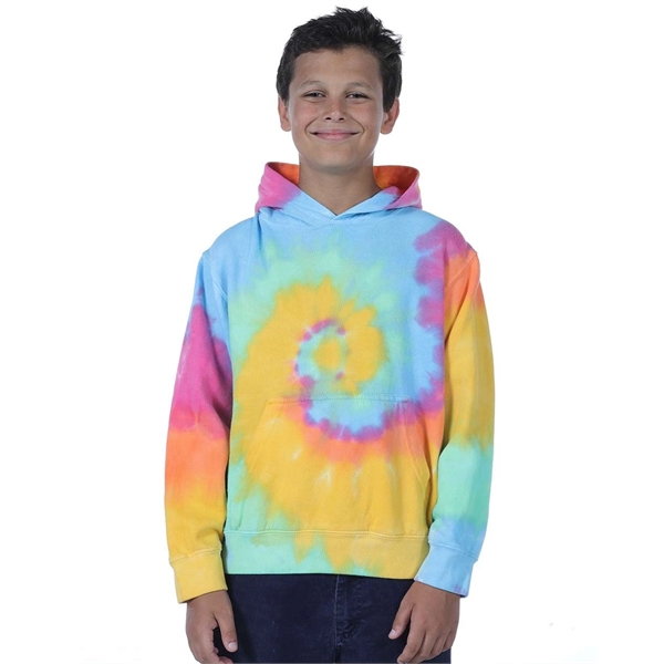 Dyenomite Youth Multi-Color Swirl Hooded Tie-Dyed Sweatshirt - Dyenomite Youth Multi-Color Swirl Hooded Tie-Dyed Sweatshirt - Image 4 of 47