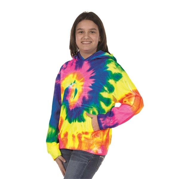 Dyenomite Youth Multi-Color Swirl Hooded Tie-Dyed Sweatshirt - Dyenomite Youth Multi-Color Swirl Hooded Tie-Dyed Sweatshirt - Image 6 of 47