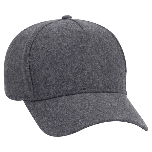 Otto 5 Panel Low Pro Baseball Cap, Melton Wool Blend Hat - Otto 5 Panel Low Pro Baseball Cap, Melton Wool Blend Hat - Image 1 of 1