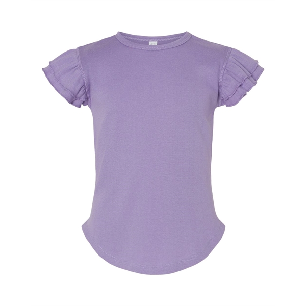 Rabbit Skins Toddler Flutter Sleeve Tee - Rabbit Skins Toddler Flutter Sleeve Tee - Image 7 of 10