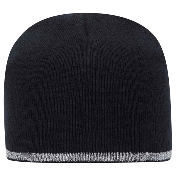 Otto 9" Classic Knit Beanie w/ Reflective Stripe - Otto 9" Classic Knit Beanie w/ Reflective Stripe - Image 2 of 5