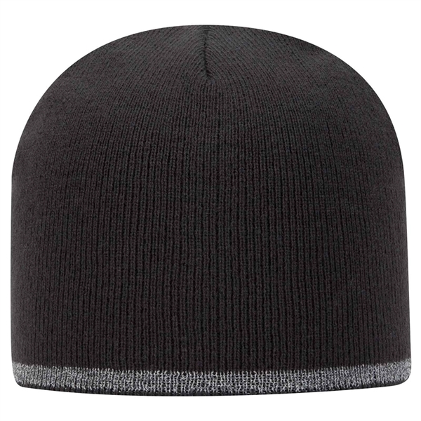 Otto 9" Classic Knit Beanie w/ Reflective Stripe - Otto 9" Classic Knit Beanie w/ Reflective Stripe - Image 5 of 5