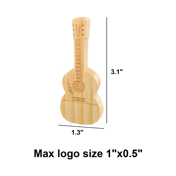 4GB Guitar Shape Wooden USB Flash Drive - 4GB Guitar Shape Wooden USB Flash Drive - Image 1 of 1